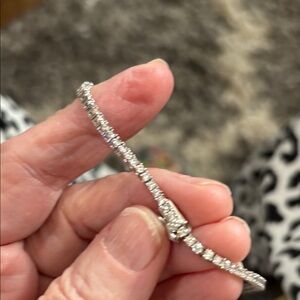 JTV Silver Sparkling Tennis necklace  with Clear sparkling czs